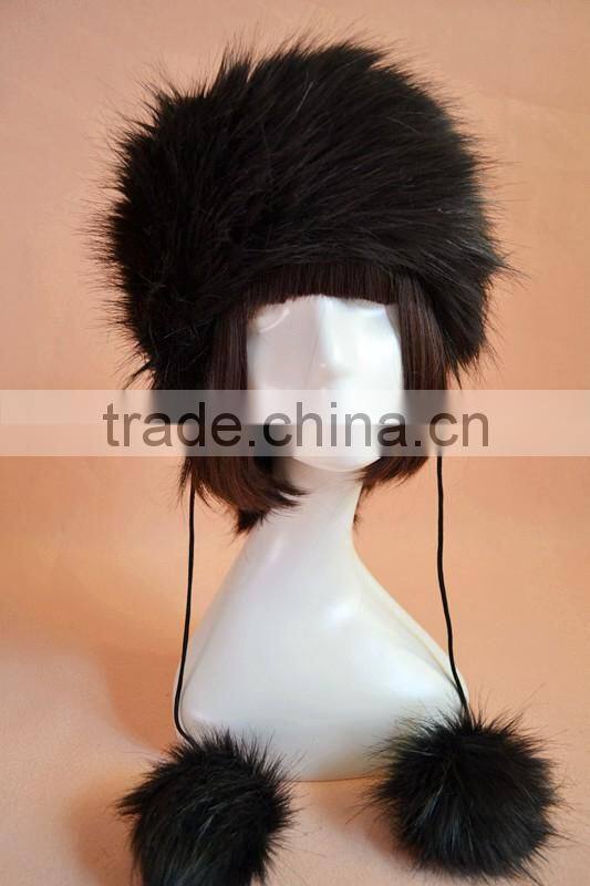 winter Imitation rabbit fur prevent the wind and snow flat-top cap Russia faux fur hat