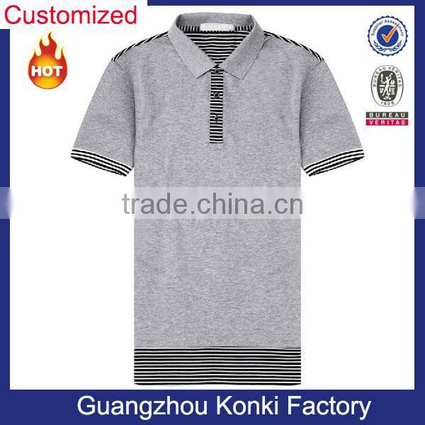 Mens high end cotton custom two-tone polo shirts for business