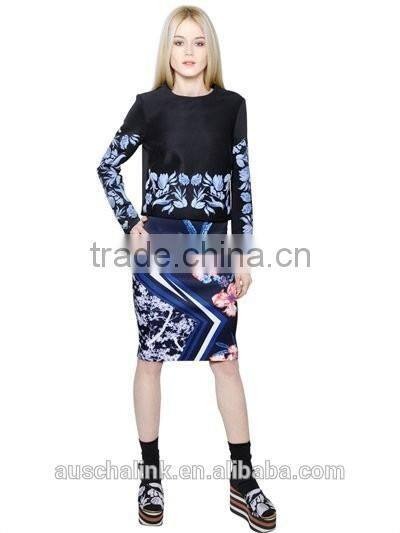 OEM service lady fancy embossed sweatshirt production