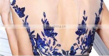 sexy nighty navy blue lace and chiffon mother of bride dress