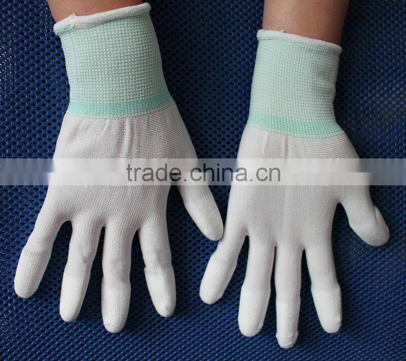 13 gauge Nylon top fit Textured Glove/ PU coated on finger top