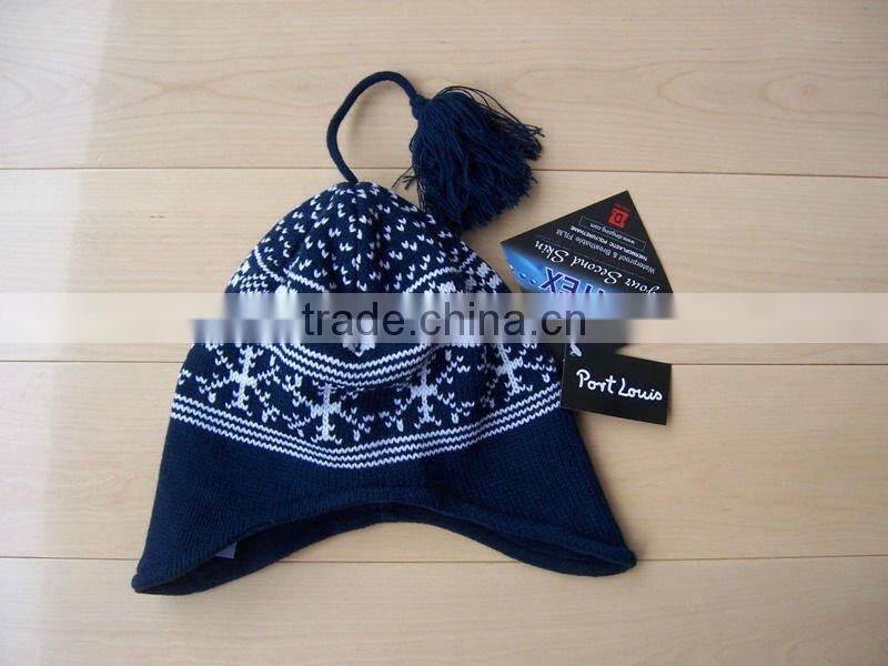 2016 new fashion winter warm soft double layer knitted ladies hats majored factory