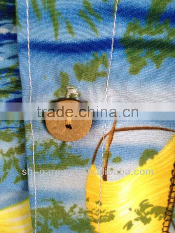 Men's sail boat multi color printed Hawaiian shirt