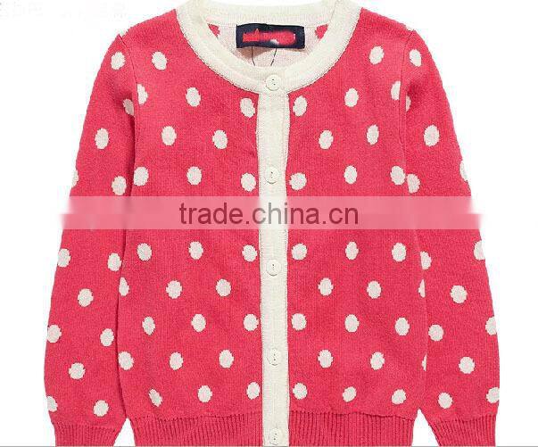 wholesale custom new designs western fancy children girls dot polka sweater