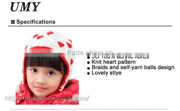 Girl knitting hat scarf set