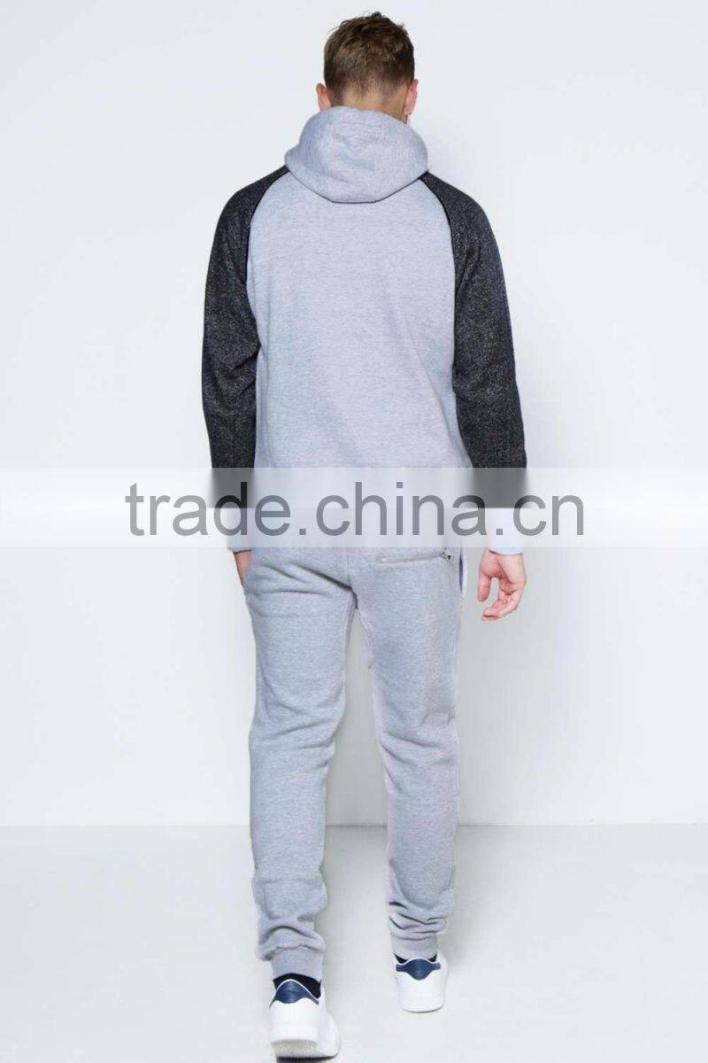 hot sale raglan hooded tracksuit popular splice tracksuits for men