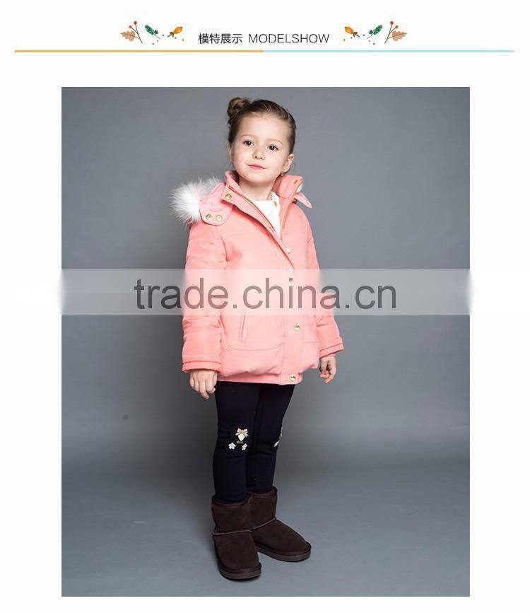 Children Clothes Girls Jacket With Hood Made of Fleece Fabric 2017 Latest Design
