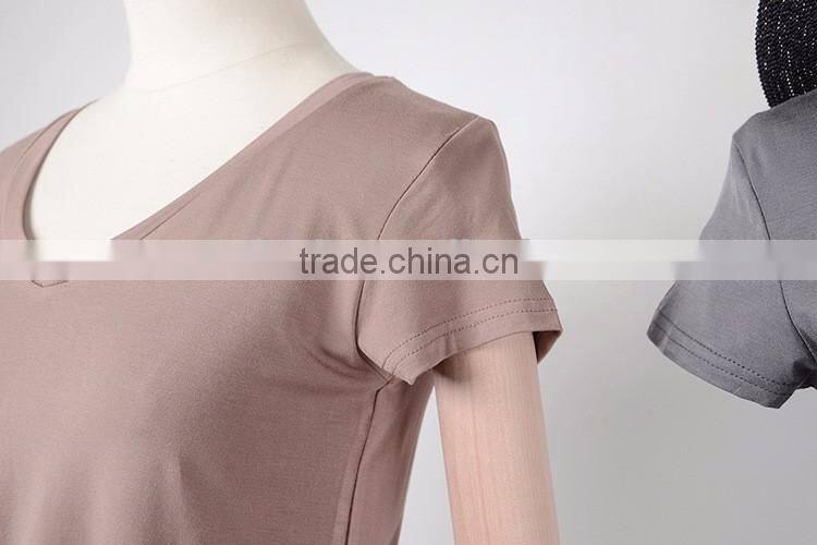 high quality promotional custom design short sleeve cheap plain blank t-shirt women