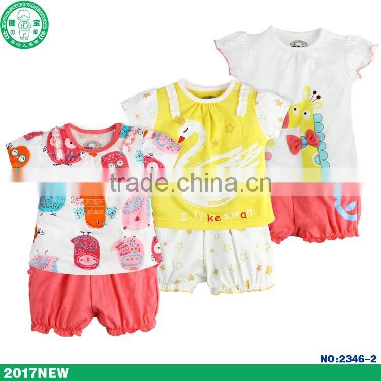 100% cotton children clothing set for baby girl wholesale high quality baby clothes