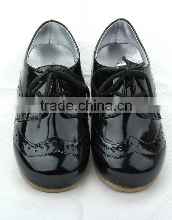 new design hot sales kids school leather shoes