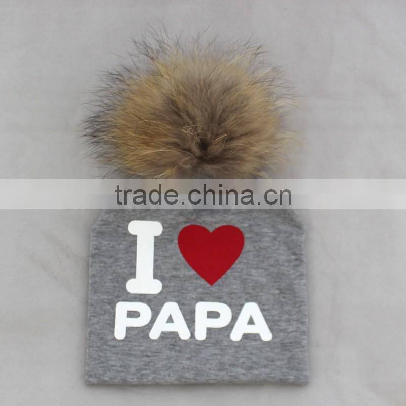 Myfur Spring Fashion Rib Cotton Baby Beanie Hat For Toddler Baby Kids Girl Boy I LOVE