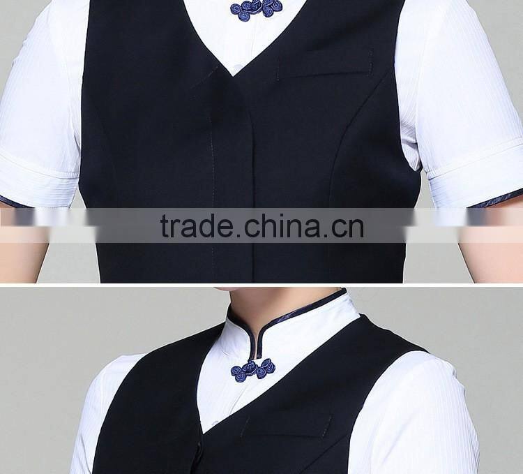 Juqian ODM/OEM Formal airline stewardess uniform black air hostess uniform for air hostess costume
