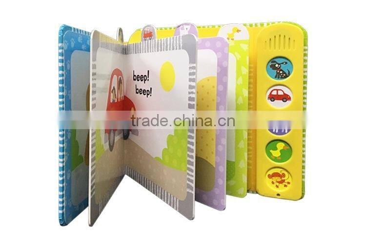 Children sound board book 5 buttons music book with die cutting patterns
