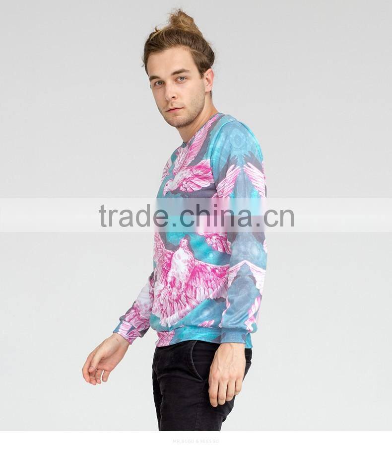 Custom unisex 3D pink dove sublimation popular casual sweatshirt