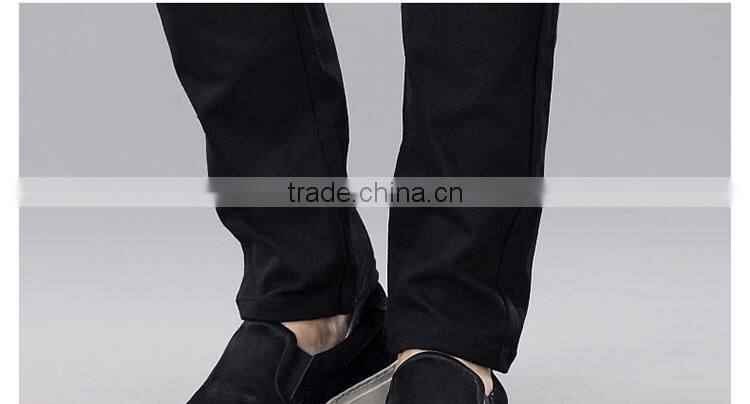 100% cotton long pants with zipper/black fashionable pants for men P-23