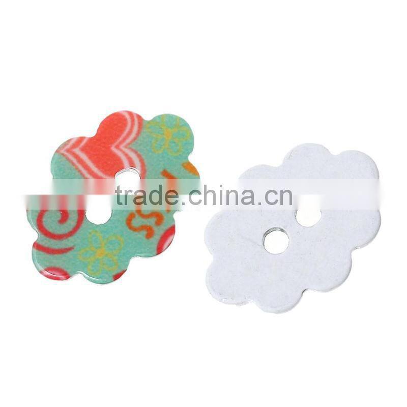 Lowest Price 24mmx17mm Mixed Cloud Two Holes Acrylic Button for Making Jewelry