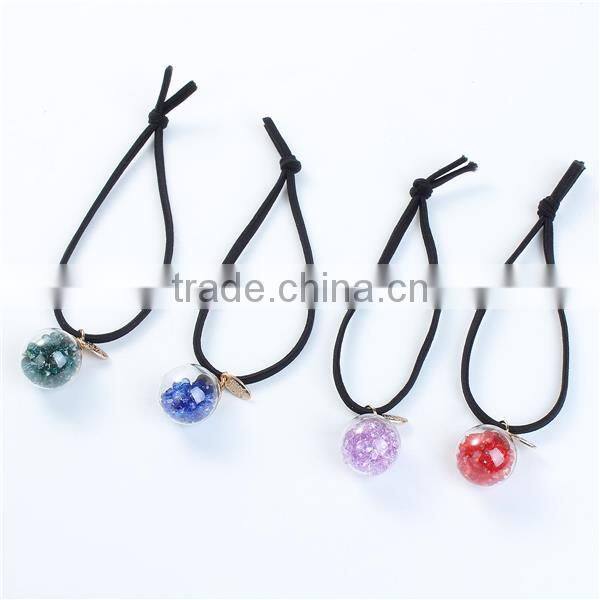 Accessories Ball Black Blue Rhinestone Glass Elastic Hair Ties
