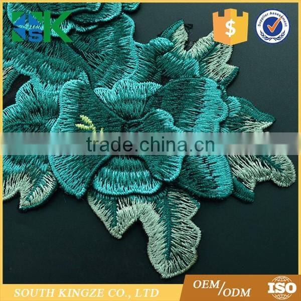 Venise Decor Accessory Sew on 3D Peony Embroidery Applique Motif Patches