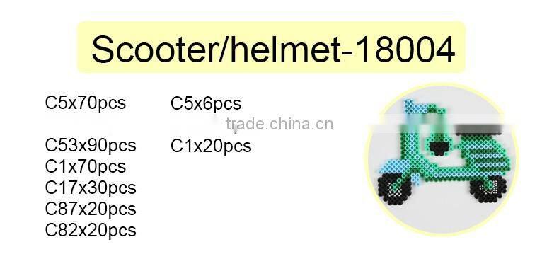 Diyfashion 5mm hama perler fuse beads scoote-helmet set with puzzle iron paper and twezzer hama beads toys for kids 18004