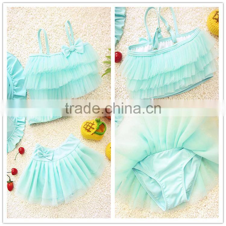 Lace fabric fancy sling swimsuit for girls swimsuit child swimsuit