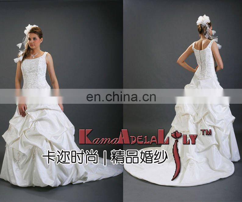 EB626 Elegant A-line ruffle organza wedding gown