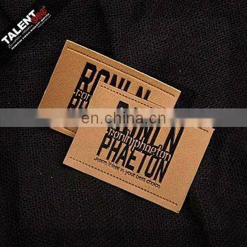 custom hot stamping brand name logo jeans leather label patch
