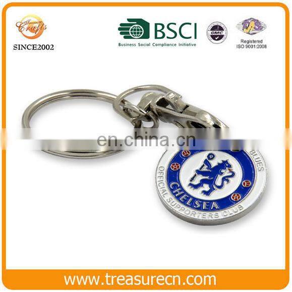 Manufacter custom personalized trolley token keyring shopping cart coin holder keychain