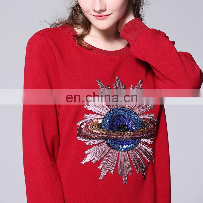 Fancy Large Iron On Applique Beaded Sequin Globe Embroidery Patches For Clothing