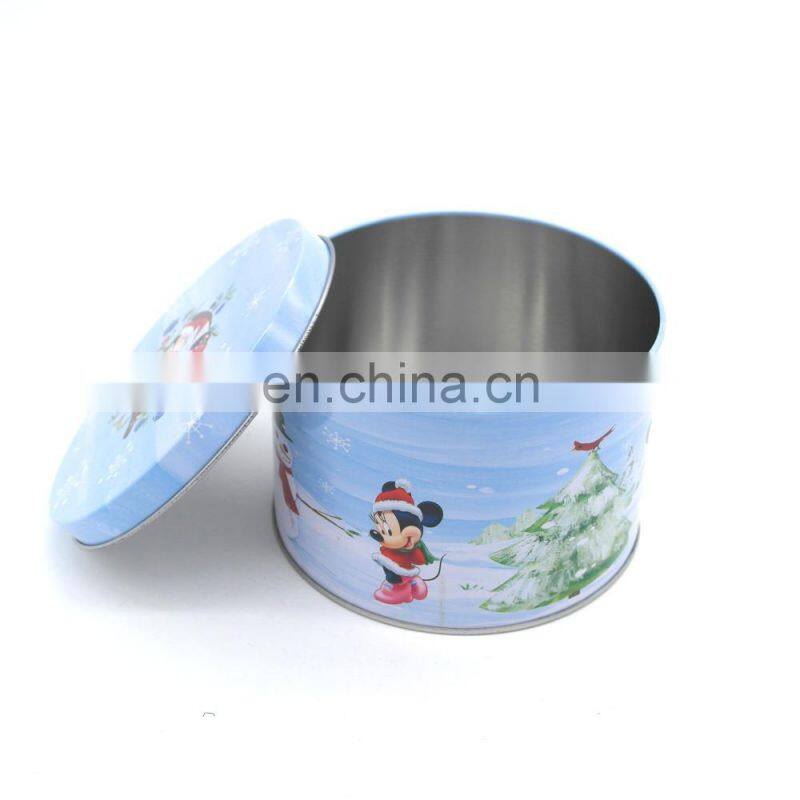 Cute round christmas gift tin boxes,metal tin box for candy/chocolate/cookies