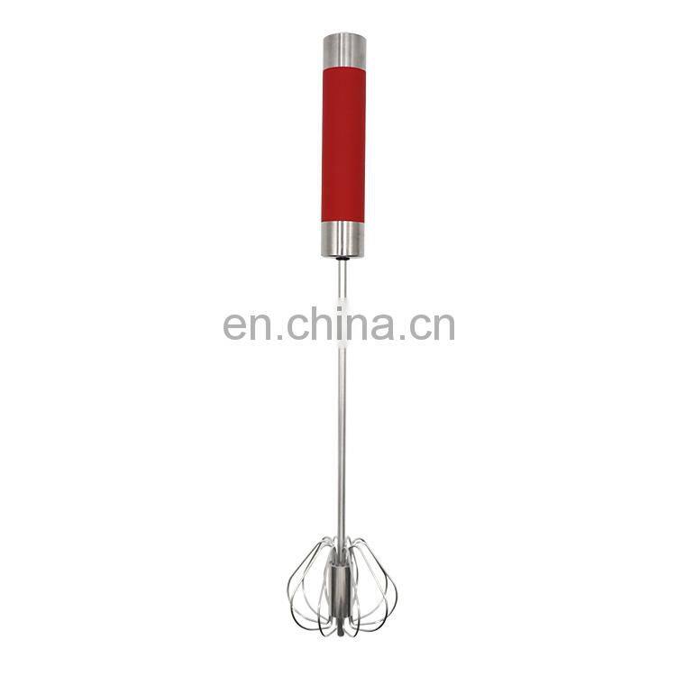 Kitchen Utensil Stainless Steel Egg Whisk Semi Automatic Egg Beater