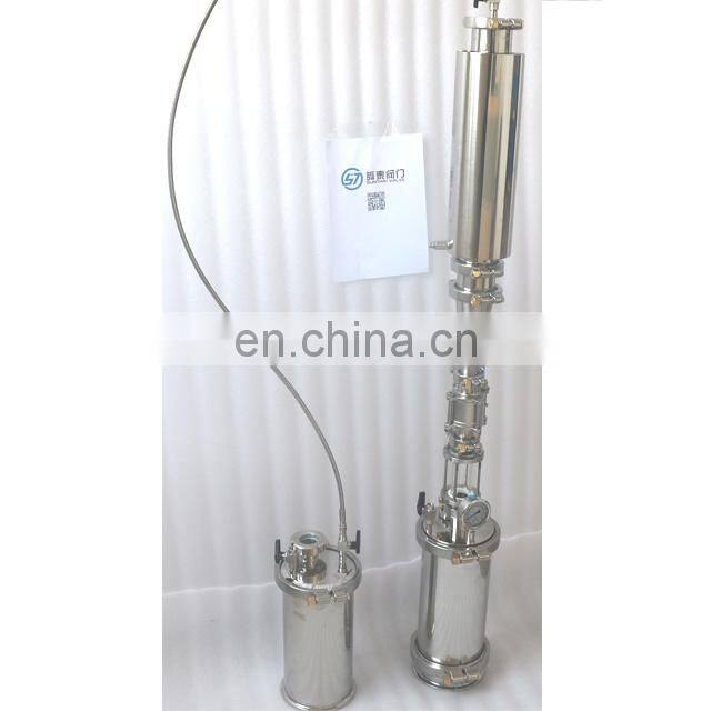 Hemispherical Tri-Clamp Reducer with 1/4" FNPT Side Port for closed loop extractor