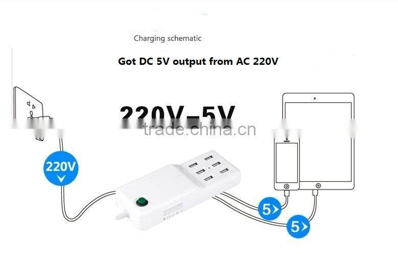 hot new products for 2015 6 port usb charger,5V 12A usb wall charger,6 usb universal charger,wall charger