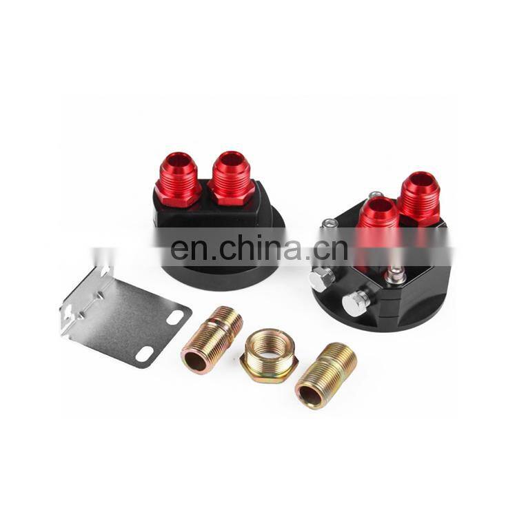 Oil cooler sandwich adapter plate aluminum universal thermostat and adapter thread