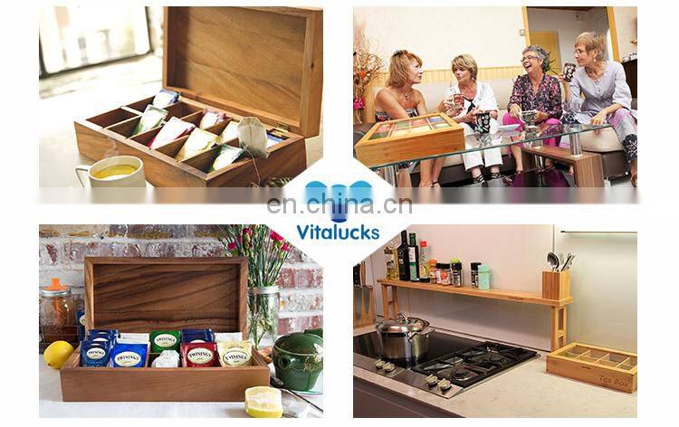 Popular wooden tea coffee chest gift box with 8 compartments