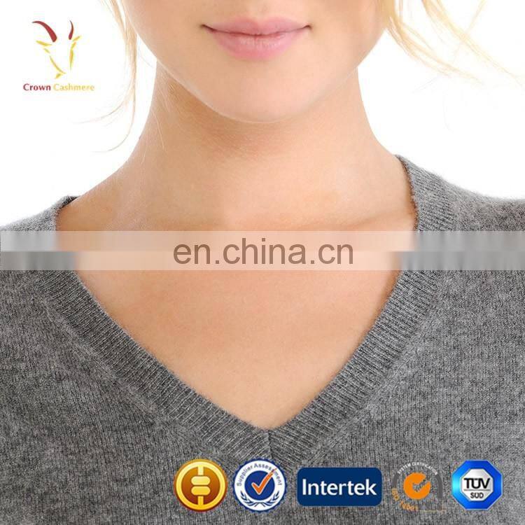 Cashmere V Neck Jumper Sweaters Women Elbow Patch Sweater Women