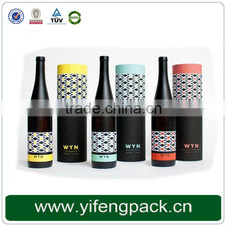 Custom Fancy Round Tube Paper Cardboard Wine Gift Boxes, 0503111YF Round Gift Box Wholesale