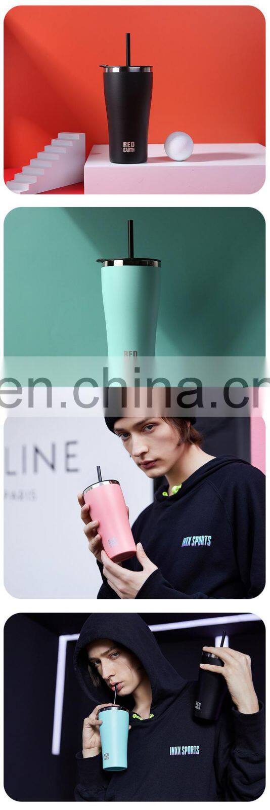 GiNT 530ml China Factory Direct Stainless Steel Insulated Water Cup Vacuum Straw Bottle Thermal Tumbler for Outdoor Camping