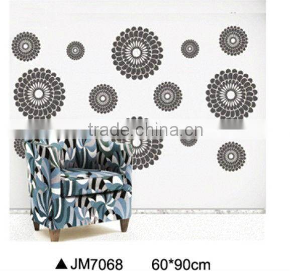 Gray Circle Flower PVC Material Removable Home Decoration Wall Stickers Made In China