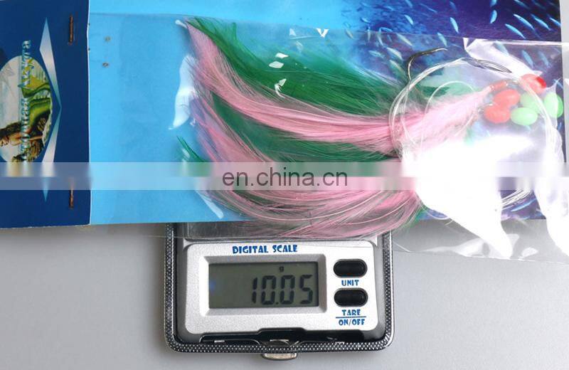 93cm 10g 3 hooks per set Artificial Sabiki Fishing Hook Feather Squid Rigs