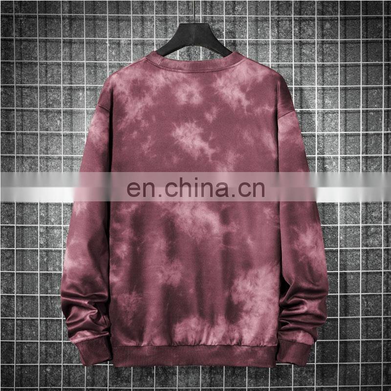 Customized plus size retro tie-dye T-shirt star gradient hooded sweater