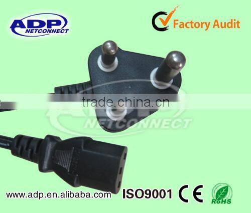 3 round pin South Africa plug 10A/250V