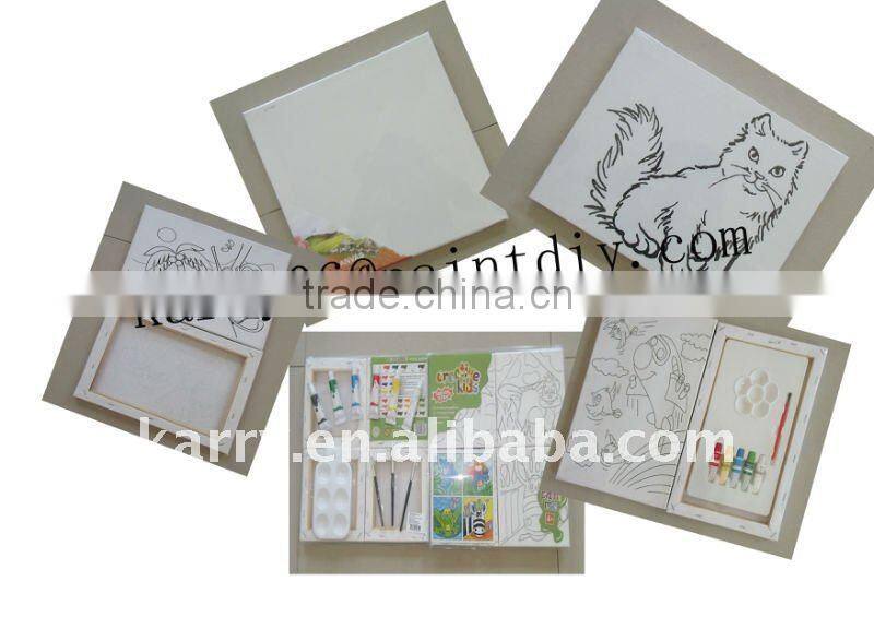 280g 100% cotton canvas 15*15*0.1cm frame w/paint set