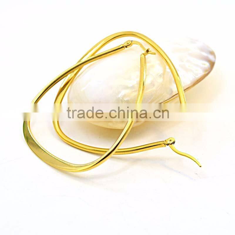 latest tops designs girls earrings gold plate big hoop earrings