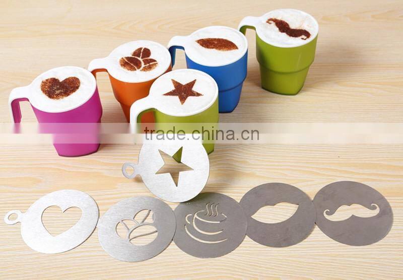 2015 Best selling wholesale custom high quatity stainless steel Coffee Stencil