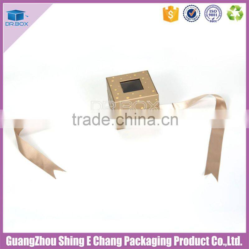 High quality factory manufacter paper gift packaging box with window/ribbon