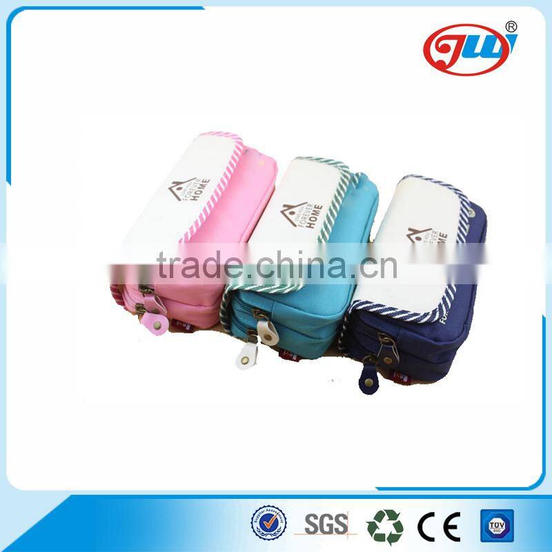 Natural funny canvas pencil case made from a zip