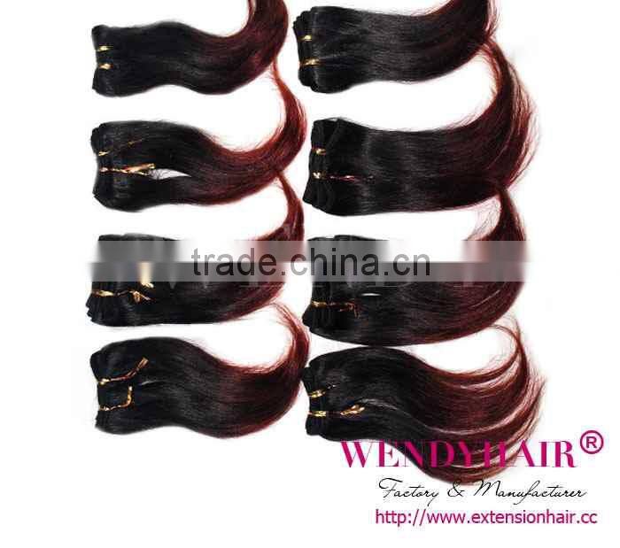 Perfect Constructed No Shedding Two Color Ombre Malaysian Wholesale Human Hair