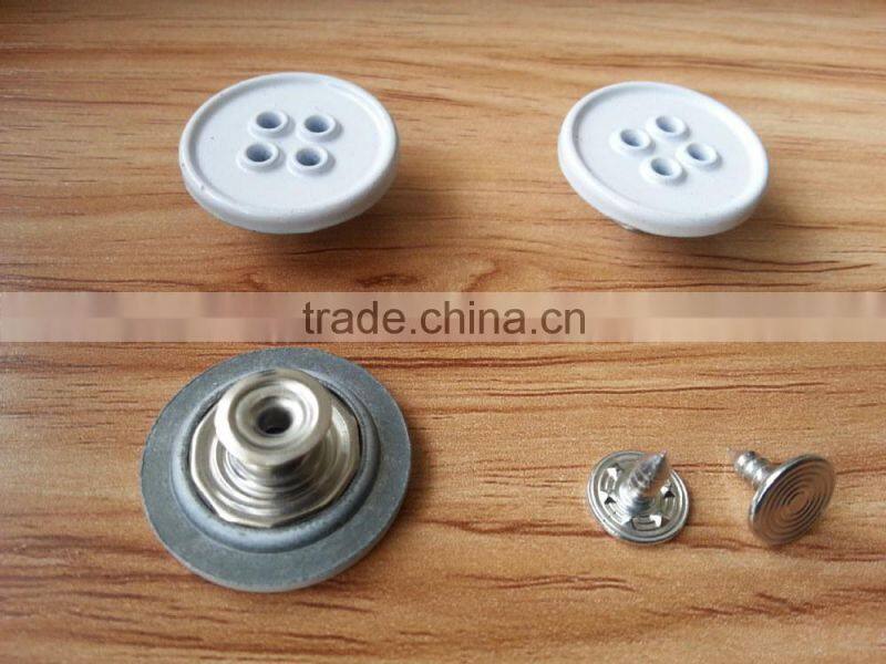 Metal Jeans Tack button in white matt color For Jeans or Jackets -- J1537