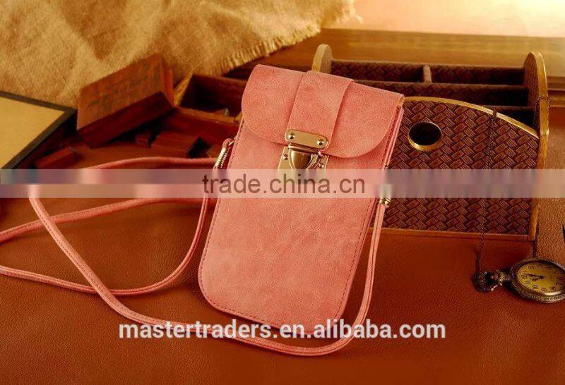 Universal Frosted PU Leather Bag Phone Bags With Metal Buckle For Mobile Phone For Samsung Galaxy S6 Edge MT-3874