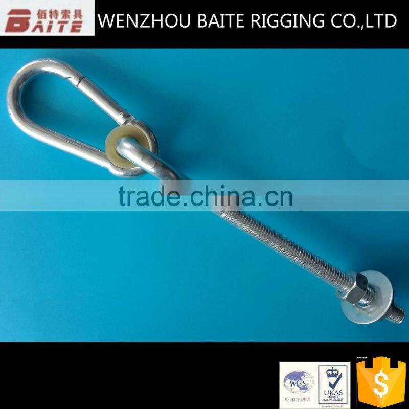 Swing hook with bolt with nut and plastic washer in carbiner rigging hardware china factory